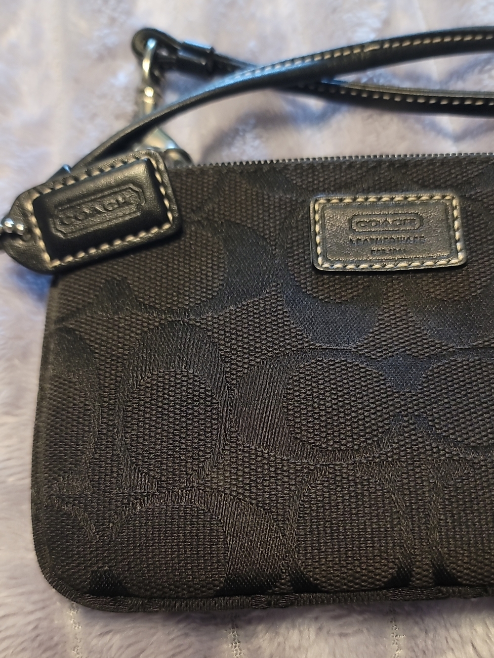 Coach Black Signature Wristlet